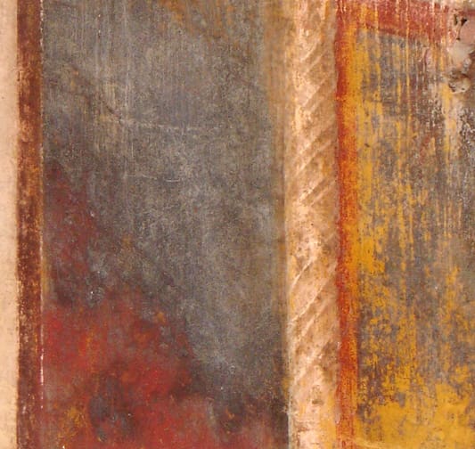 A painting of an orange and brown background